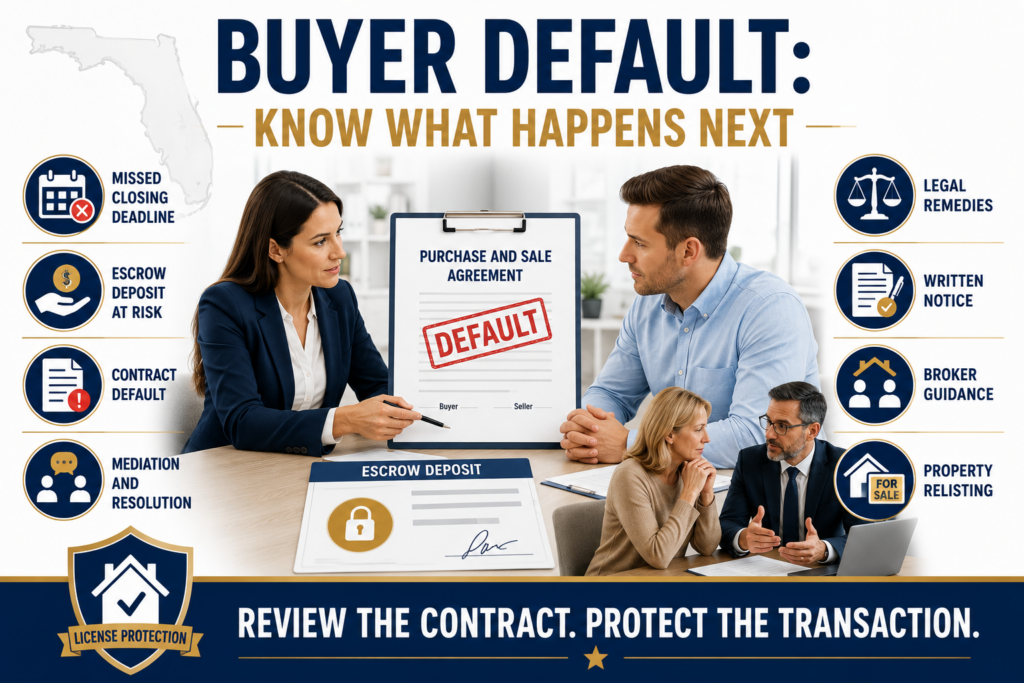 Florida real estate agent reviewing a buyer contract